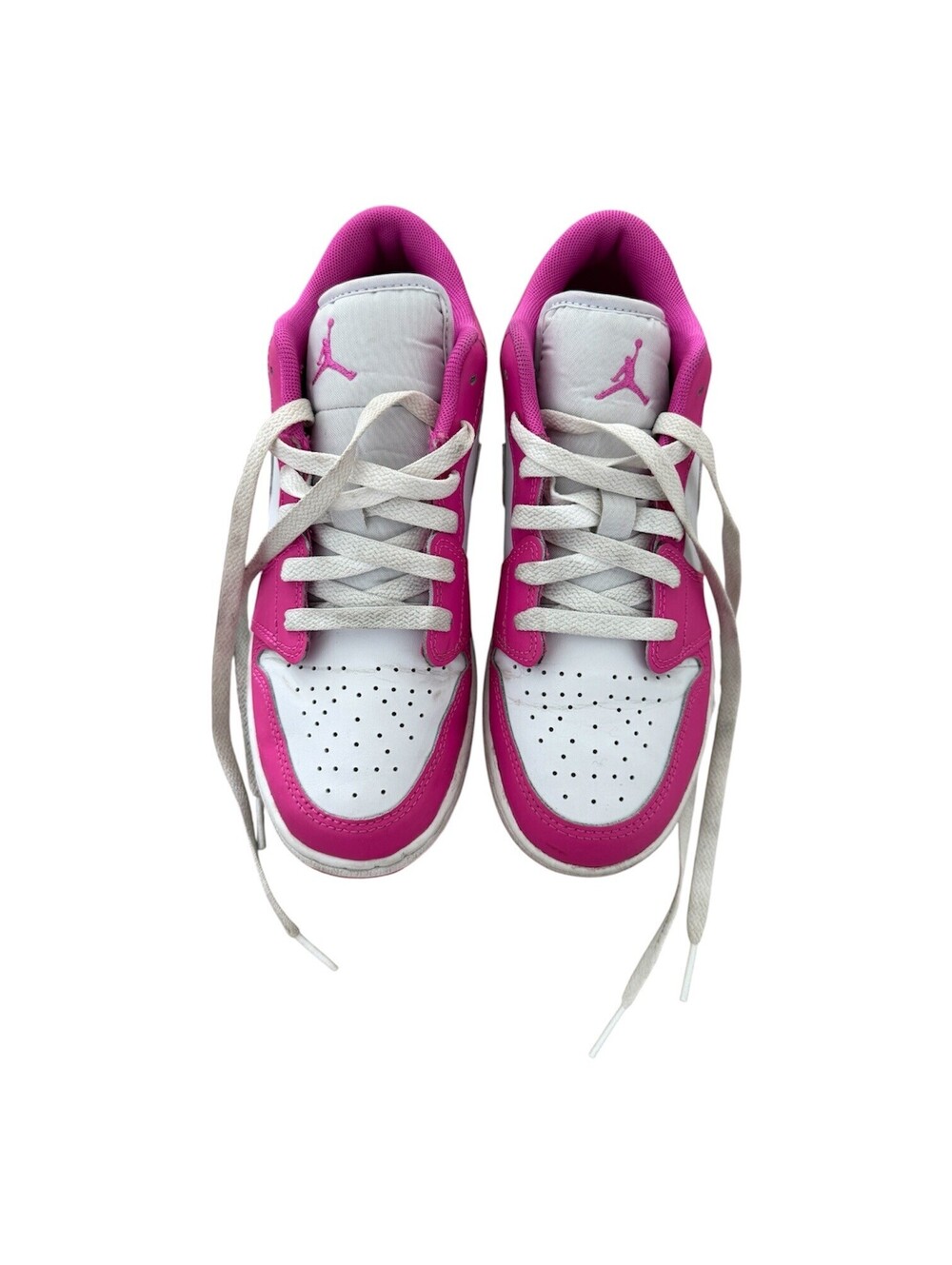 Nike Air Jordan 1 Mid Fire Pink and White Sneakers Size 5